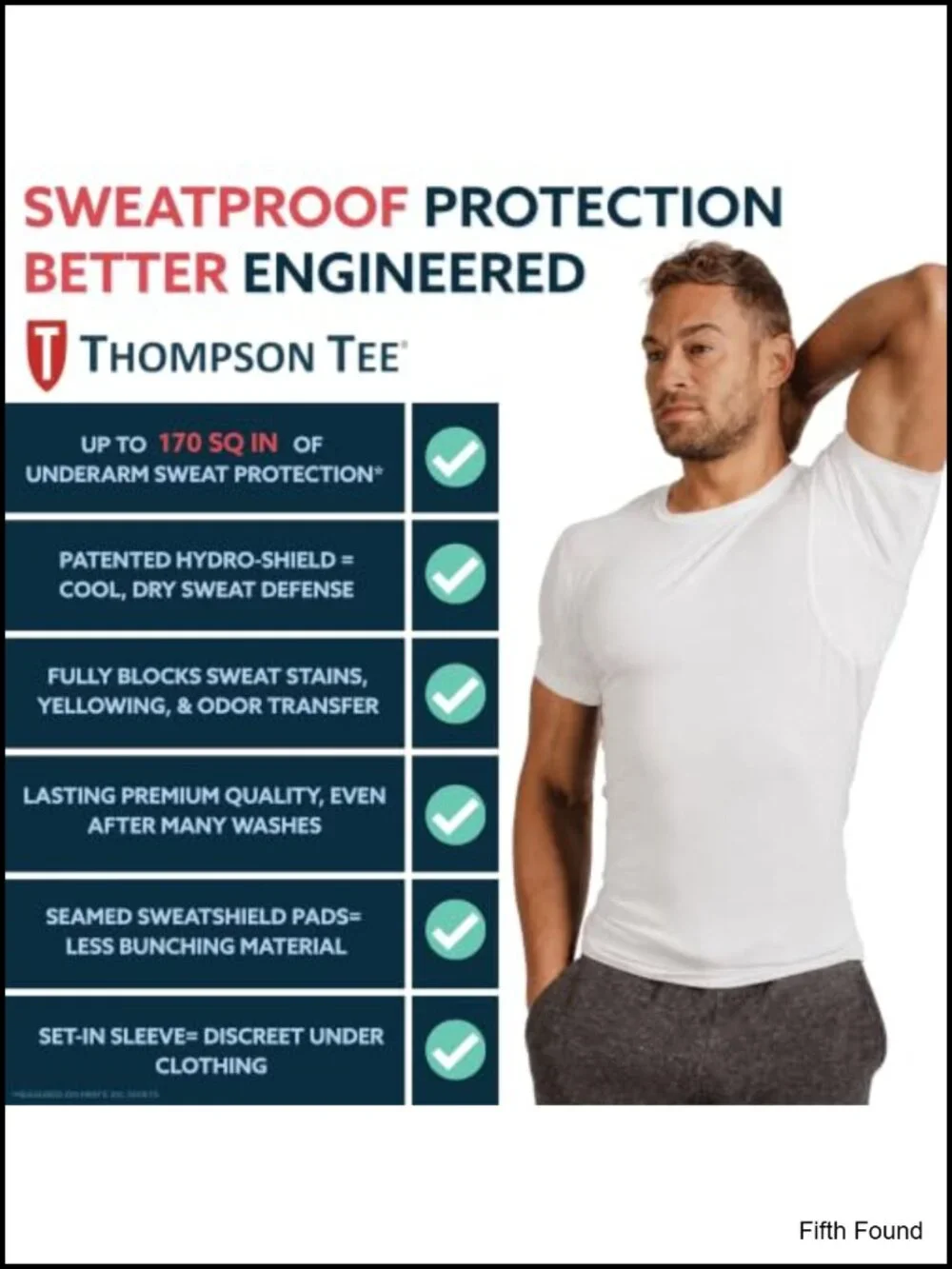 Slim Rayon Sweatproof Undershirt for Men